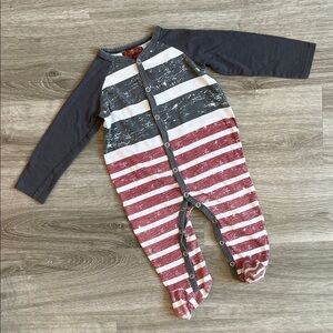 7 For All Mankind striped baby footie